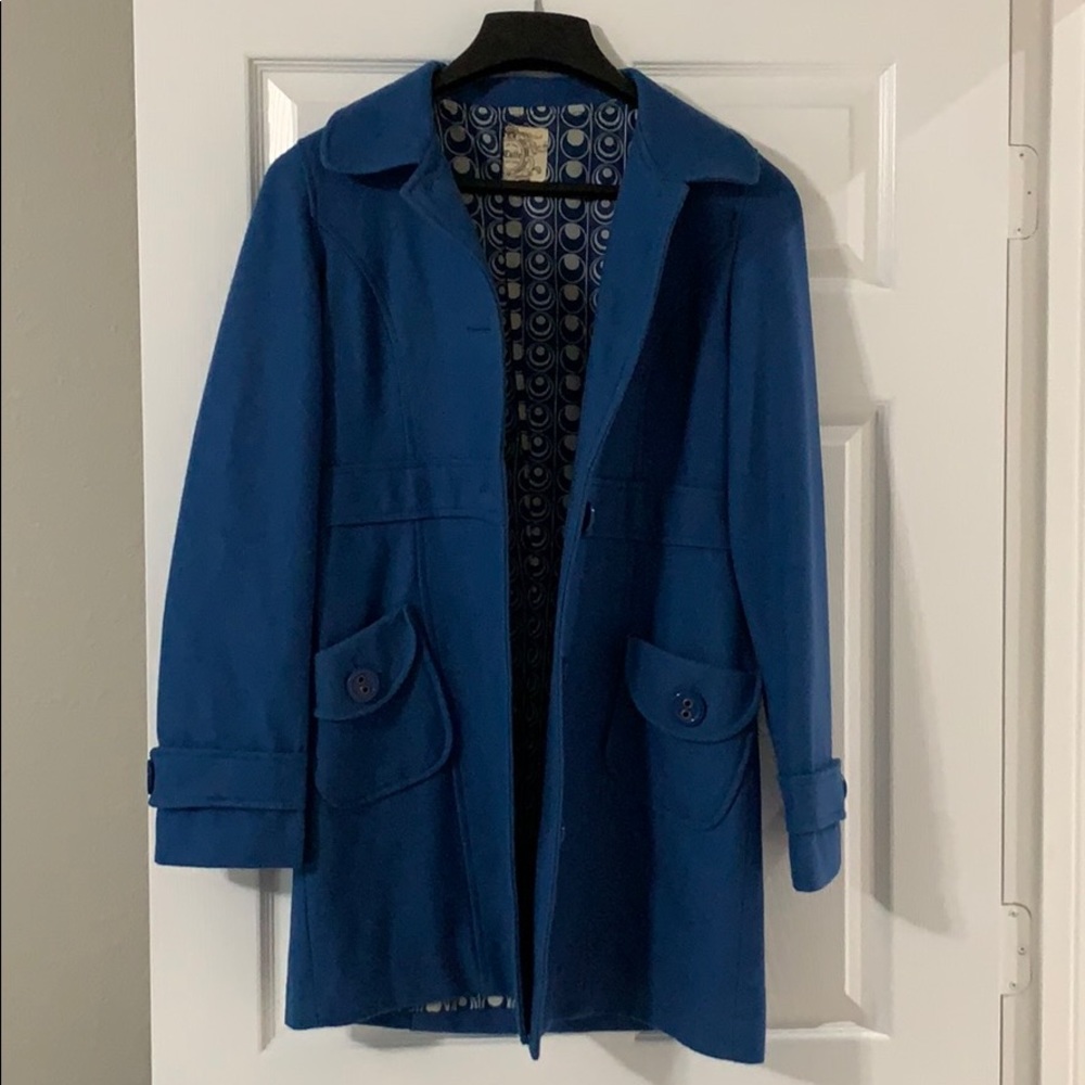 Tulle Knee Length Wool Coat